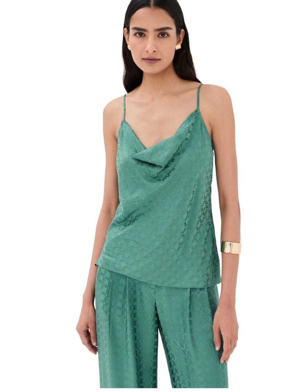 NWOT Veronica Beard Silk Patterned Pantsuit + Tank - Picture 6 of 16